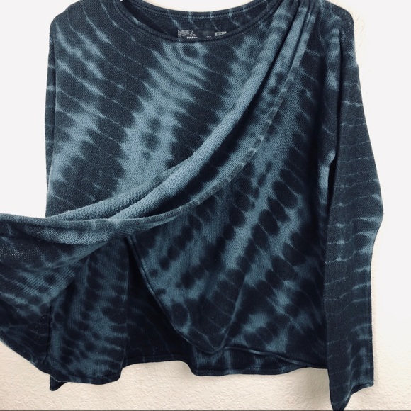 prAna Juliana Wrap Tie Dye Blue Sweater EUC • gently worn and loved - Picture 3 of 6